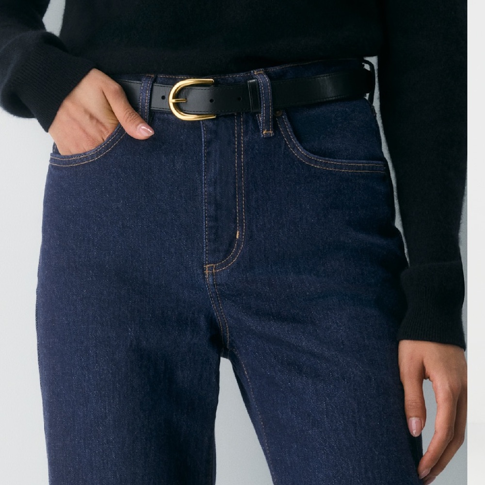 Aritzia Wilfred Accent Solid Brass Leather Belt